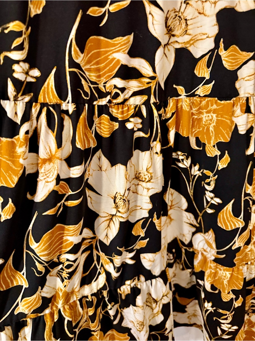EST. 1946 Floral Tiered Navy and Black Midi Dress | Size Medium - Picture 9 of 13